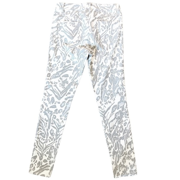 J. McLAUGHLIN Lexi Mid Rise Jeans Size 6 in Cream and Gray Print - Picture 7 of 13